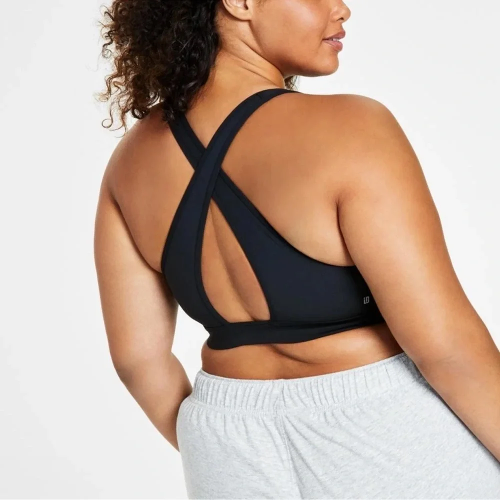 Women's Navy Blue Sports Bra - Picture 4 of 5